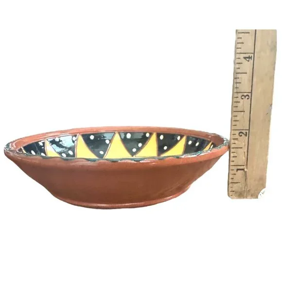 Hand-Painted Ceramic Bowl By Pritchett & Shelby Animalia 2002 Sun & Face Signed - Picture 2 of 6